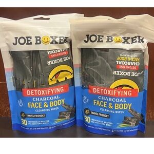 Joe Boxer detoxifying Charcoal Face & Body Cleansing Wipes – Set of 2.